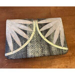 Andrea Pfister Vintage snakeskin 80’s Clutch Detachable Strap Shoulder Bag